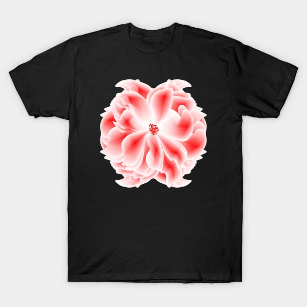 Abstract red and white flower T-Shirt by Choulous79